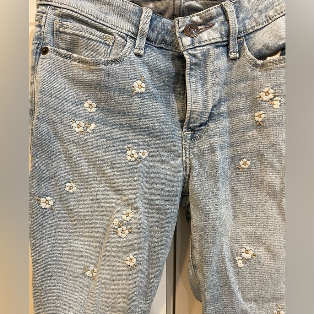 Floral embroidered denim Abercrombie + Fitch